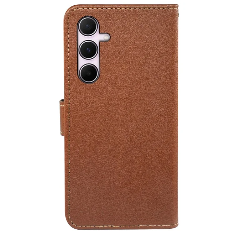 Étui en cuir avec texture de litchi et protection RFID pour Samsung Galaxy A25 5G (version mondiale) (161,0 x 76,5 x 8,3 mm) - Marron