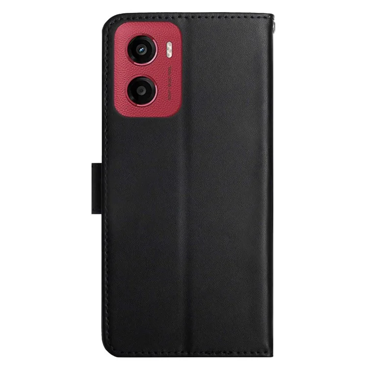 Per Motorola Moto G05 4G Cover in vera pelle di mucca Custodia per telefono Texture Nappa - Nero