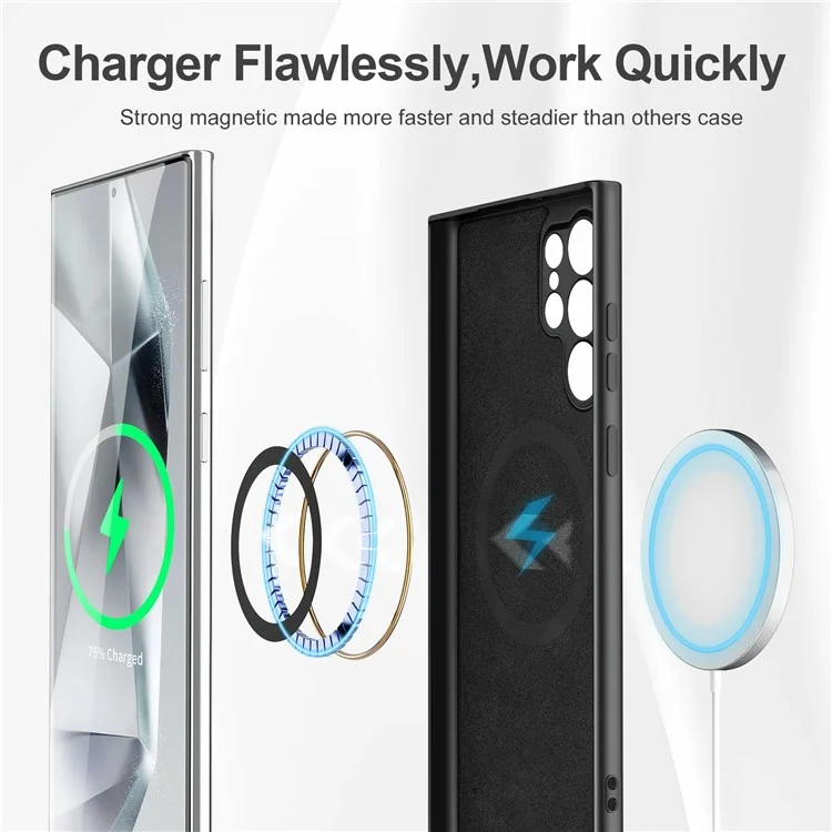 For Samsung Galaxy S25 Ultra Case Compatible with MagSafe Rubberized TPU Phone Cover