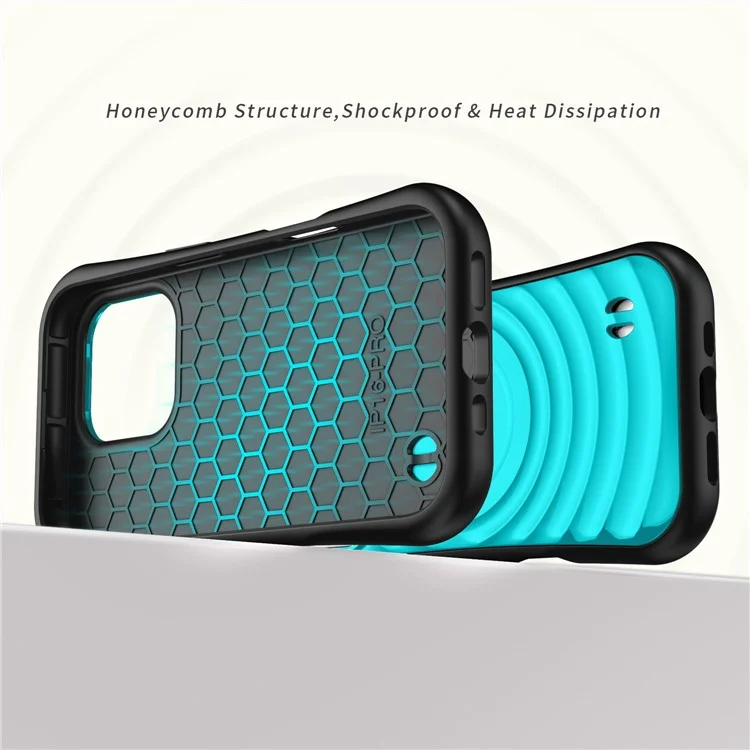 Capa para iPhone 16 Pro Max compatível com MagSafe, com textura de curvas onduladas, design fino e anti-queda, com cobertura traseira de PC + TPU - Azul