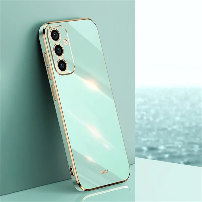 XINLI For Samsung Galaxy A36 5G Case TPU Phone Cover with Electroplating Frame - Cyan