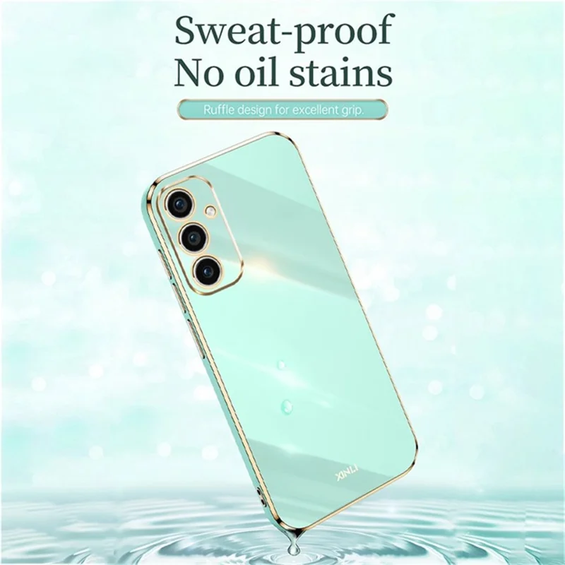 XINLI For Samsung Galaxy A36 5G Case TPU Phone Cover with Electroplating Frame - Cyan