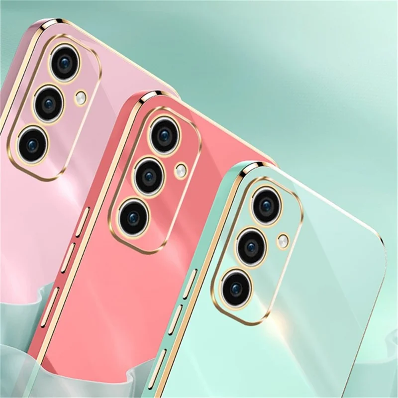 XINLI For Samsung Galaxy A36 5G Case TPU Phone Cover with Electroplating Frame - Cyan