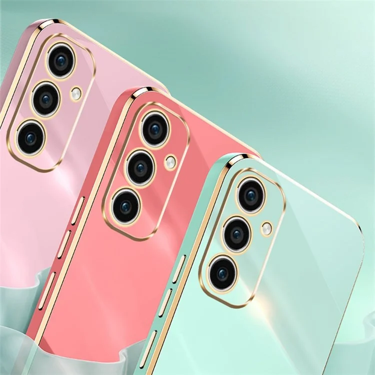 XINLI Hülle für Samsung Galaxy A36 5G mit Ring-Ständer, Elektroplattierung, TPU-Handyhülle - Cyan