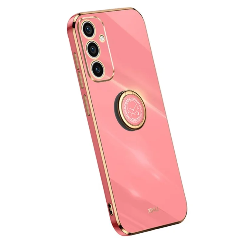 XINLI For Samsung Galaxy A36 5G Case Ring Kickstand Electroplating TPU Phone Cover - Red