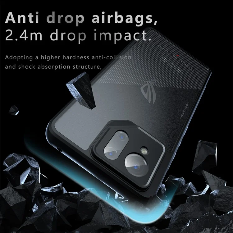 Custodia per Asus ROG Phone 9 Pro 5G / Phone 9 5G, resistente agli urti, in TPU + PC, con retro opaco.