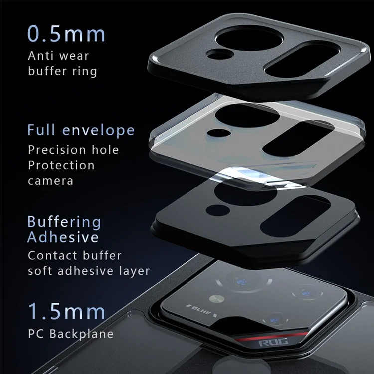 Custodia per Asus ROG Phone 9 Pro 5G / Phone 9 5G, resistente agli urti, in TPU + PC, con retro opaco.