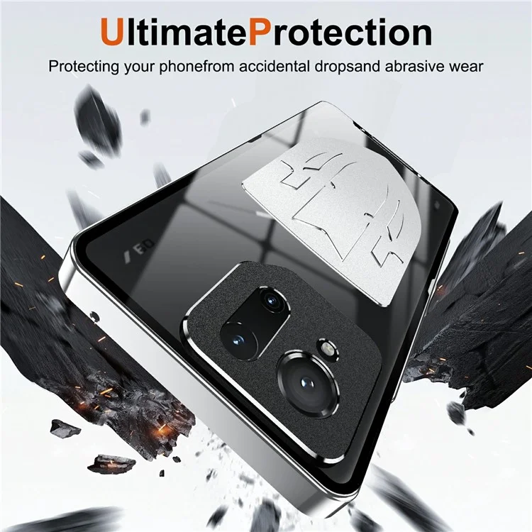 For Asus ROG Phone 9 5G / Phone 9 Pro 5G Case Heat Dissipation Metal Frame PC Phone Cover - Silver