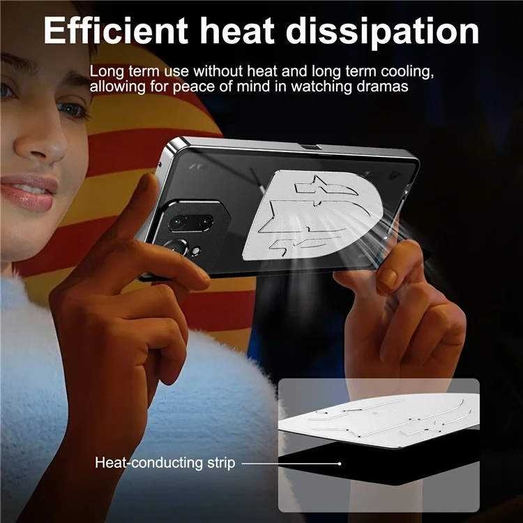 For Asus ROG Phone 9 5G / Phone 9 Pro 5G Case Heat Dissipation Metal Frame PC Phone Cover - Silver