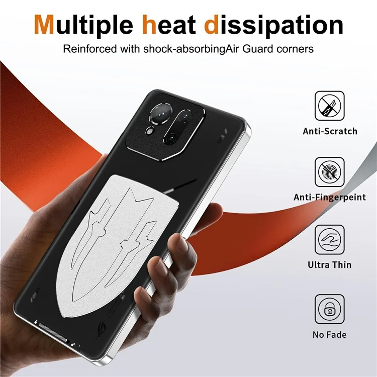 For Asus ROG Phone 9 5G / Phone 9 Pro 5G Case Heat Dissipation Metal Frame PC Phone Cover - Silver