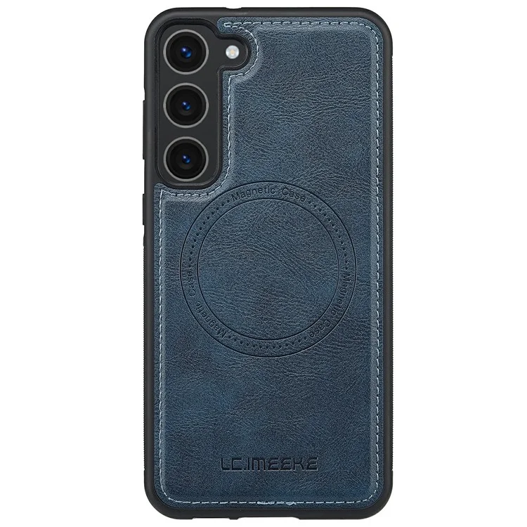 LC.IMEEKE Custodia magnetica compatibile con Samsung Galaxy S23 e MagSafe, in pelle e TPU, colore blu.