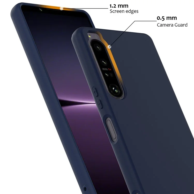 Für Sony Xperia 1 IV 5G Hülle kompatibel mit MagSafe Flüssigsilikon Handyhülle mit Lanyard - Dunkelblau