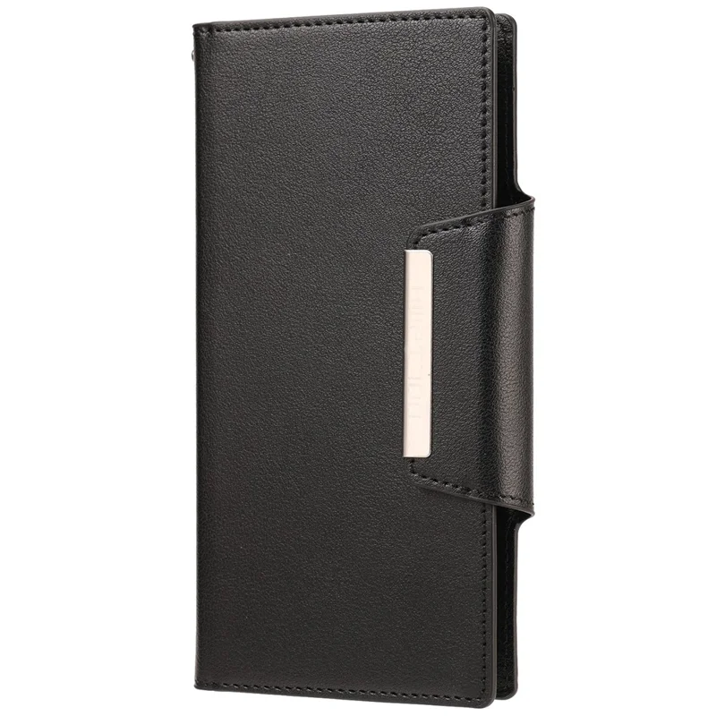 Voor Samsung Galaxy S25 Ultra Case PU Leather Portemonnee Afneembare Telefoonhoes - Zwart