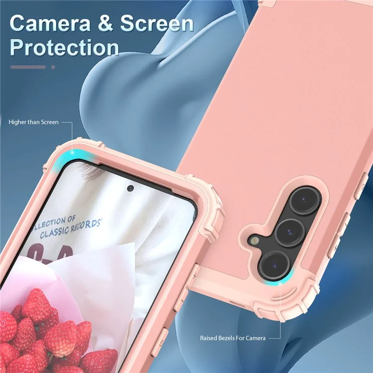 Funda para Samsung Galaxy S25 de L-Style, a prueba de golpes, de PC + TPU, color rosa