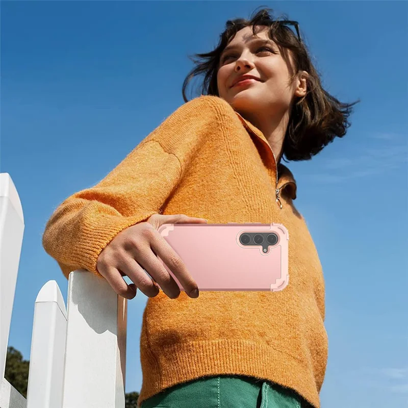 Чехол L-Style для Samsung Galaxy S25+ с ударопрочной конструкцией из поликарбоната и термопластичного полиуретана - Розовый