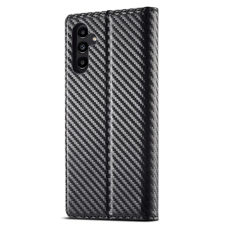 LC.IMEEKE For Samsung Galaxy A56 5G Case Carbon Fiber Texture Phone Cover Stand Card Holder - Vertical Stripe