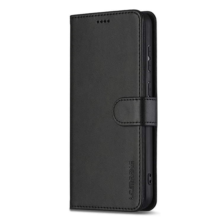 LC.IMEEKE Custodia per Samsung Galaxy A26 5G in pelle PU con texture di vitello, con supporto e portafoglio - Nero