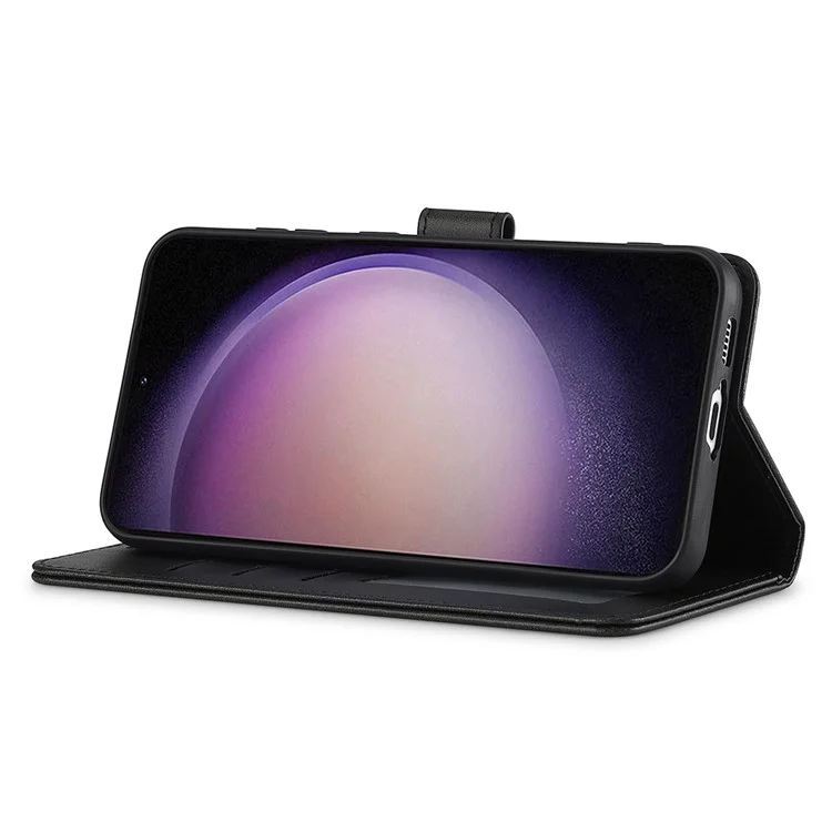 LC.IMEEKE Custodia per Samsung Galaxy A26 5G in pelle PU con texture di vitello, con supporto e portafoglio - Nero