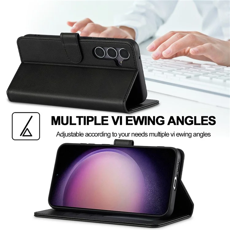 LC.IMEEKE Custodia per Samsung Galaxy A26 5G in pelle PU con texture di vitello, con supporto e portafoglio - Nero