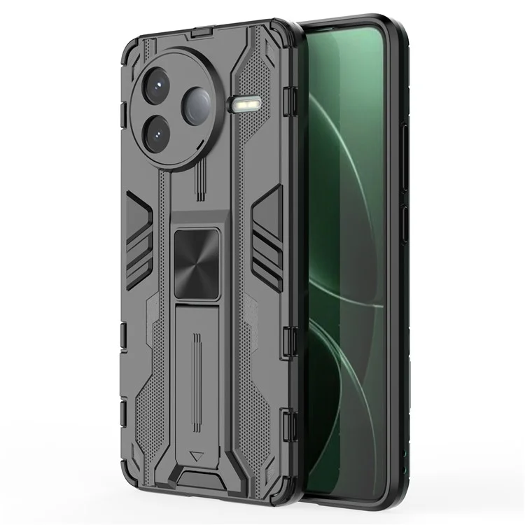 Funda para Xiaomi Redmi K80 5G de PC + TPU a prueba de golpes con soporte - Negro