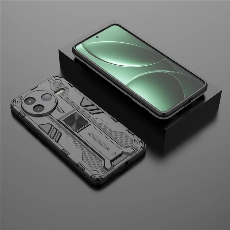 Funda para Xiaomi Redmi K80 5G de PC + TPU a prueba de golpes con soporte - Negro