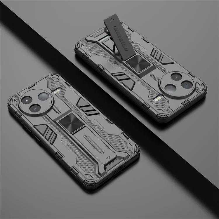 Funda para Xiaomi Redmi K80 5G de PC + TPU a prueba de golpes con soporte - Negro