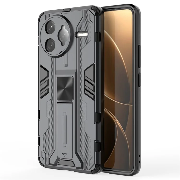Custodia per Xiaomi Redmi K80 Pro 5G in PC + TPU antiurto con supporto - Nero