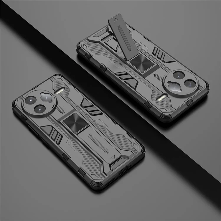 Custodia per Xiaomi Redmi K80 Pro 5G in PC + TPU antiurto con supporto - Nero