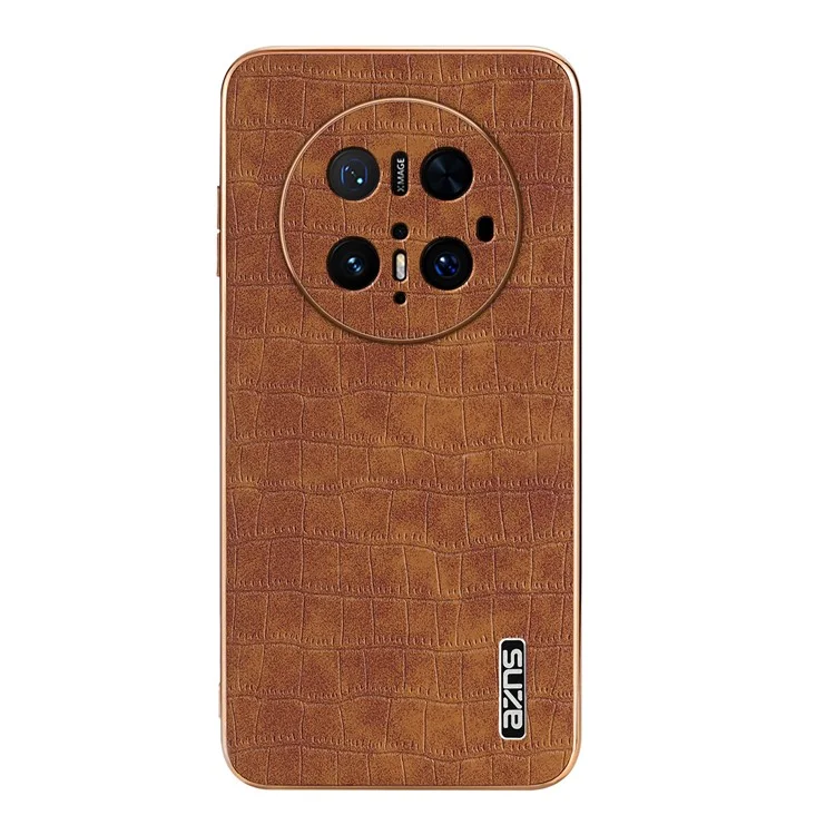 Funda para Huawei Mate 70 Pro / 70 Pro+ de AZNS, textura de cocodrilo enchapada en metal PU + TPU - Marrón
