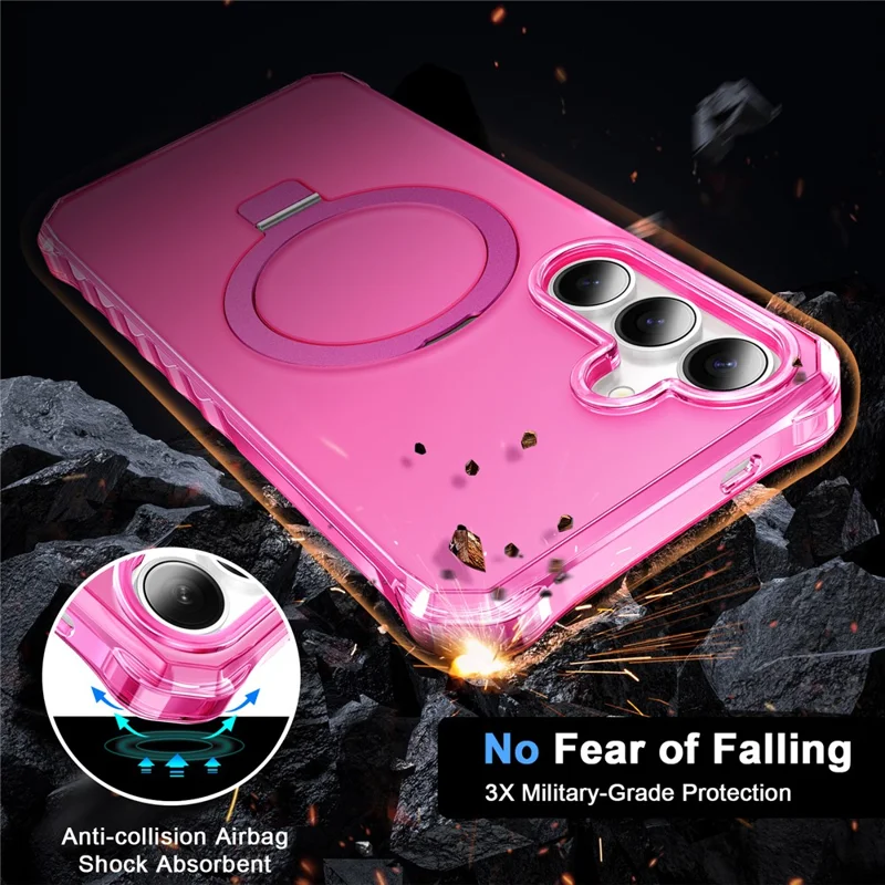 Micoden Magnetic Case For IPhone 16 Plus,Compatible With Magsafe,Cute Vintage Rose Flower Floral Aesthetic Silicone Cover,Slim Soft TPU Shockproof