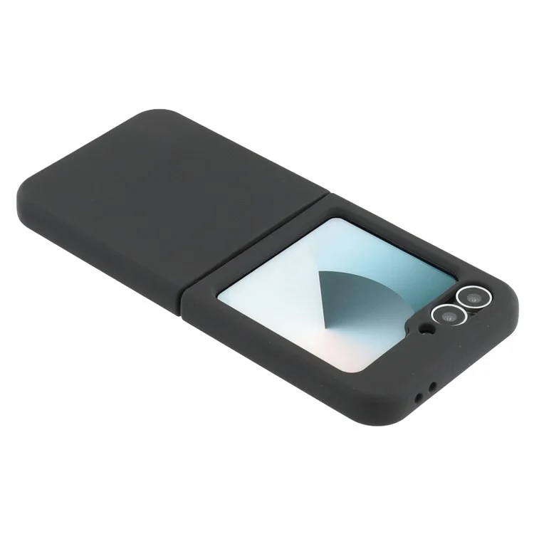 Für Samsung Galaxy Z Flip6 5G Handy Hülle Flüssiges Silikon Stoßfest Abdeckung - Schwarz