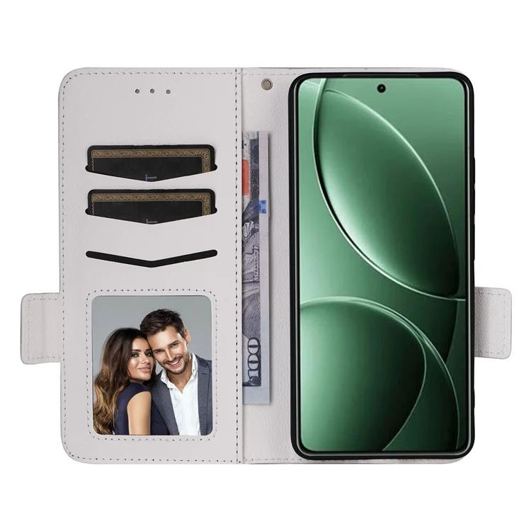 Чехол для Xiaomi Redmi K80 5G / K80 Pro 5G, текстура личи, кожаный кошелек, флип-чехол для телефона - белый