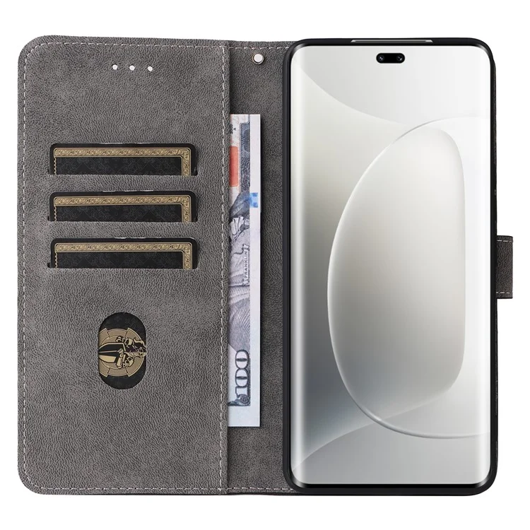 For Honor 300 Pro / 300 Ultra Geldbörsen-Hülle RFID-blockierend PU-Leder-Cover mit Ständer - Schwarz