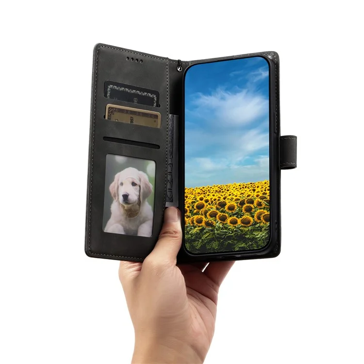 Style 018 für Xiaomi Redmi Note 14 5G Hülle geprägte Totem-Skin-Gefühl Brieftasche Leder Handyhülle - Grau
