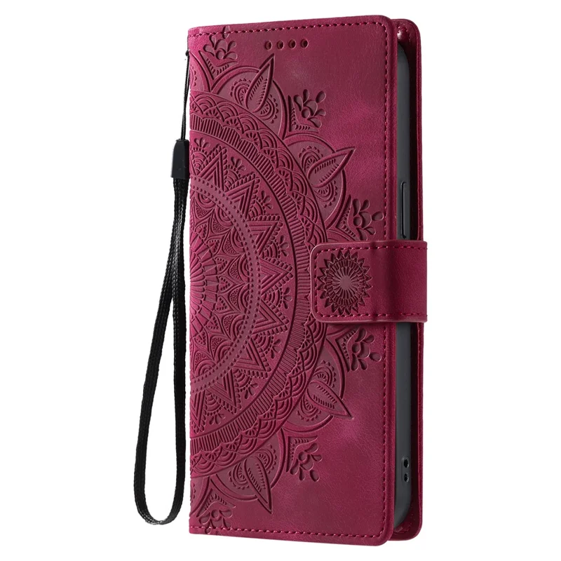 Style 018 For Xiaomi Redmi Note 14 5G Case Imprinted Totem Skin Feel Wallet Leather Phone Cover - Rose
