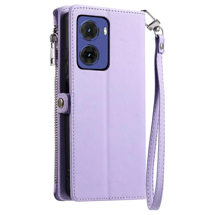 Custodia in TPU+PU pelle stile 015 per Motorola Moto G05 4G, con copertura wallet e cinturini - Viola