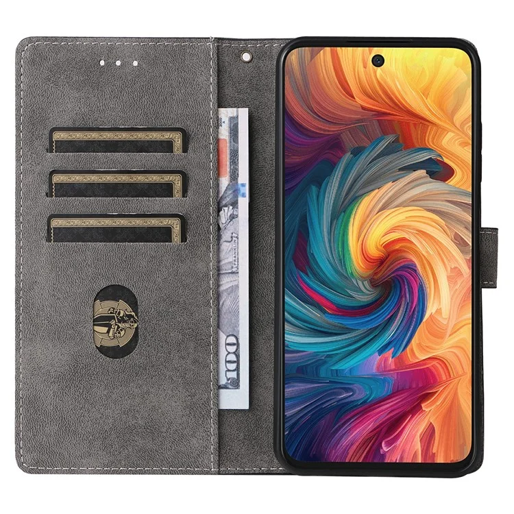 Funda de cartera con bloqueo RFID de piel sintética con soporte para ZTE Blade V70 / nubia V70 - Negro