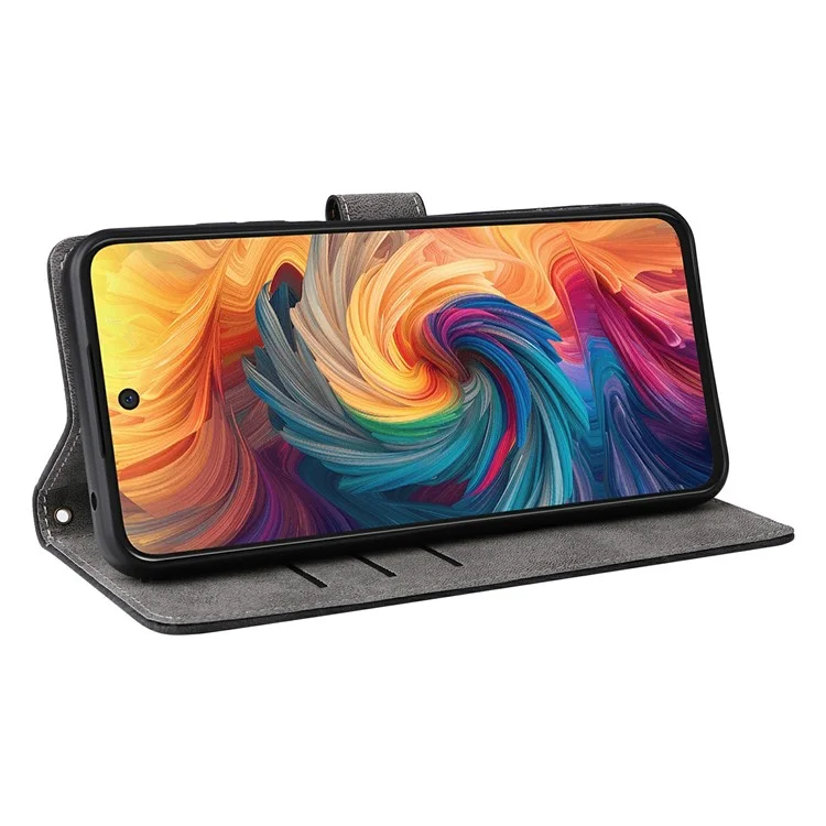 Funda de cartera con bloqueo RFID de piel sintética con soporte para ZTE Blade V70 / nubia V70 - Negro
