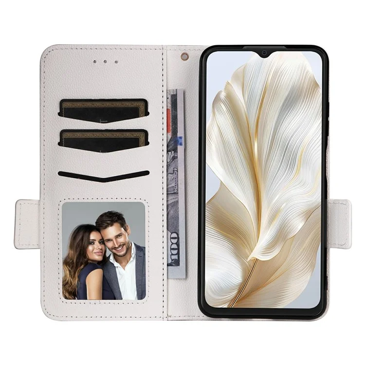 Für Blackview Wave 8C Hülle Litchi-Textur PU-Leder Brieftasche Flip Phone Cover - Weiß