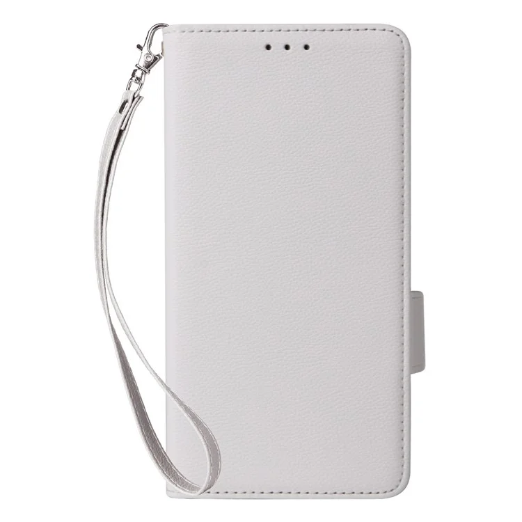 Für Blackview Wave 8C Hülle Litchi-Textur PU-Leder Brieftasche Flip Phone Cover - Weiß
