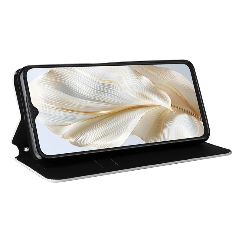 Für Blackview Wave 8C Wallet Case Rhombus geprägter Leder-Handyhülle - Silber