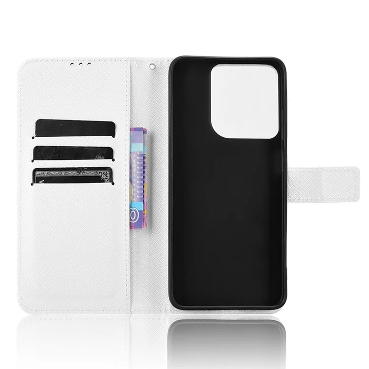 Für Motorola Moto G15 4G / G15 Power 4G Hülle PU-Leder Diamant-Textur Wallet Phone Cover - Weiß