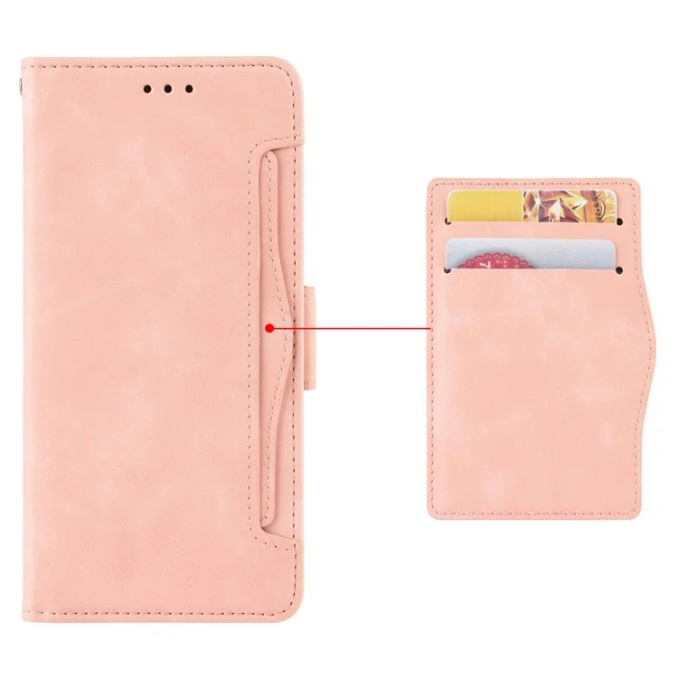 Per Oppo Reno13 Pro 5G Custodia in pelle Portafoglio Cover con più slot per schede - Rosa
