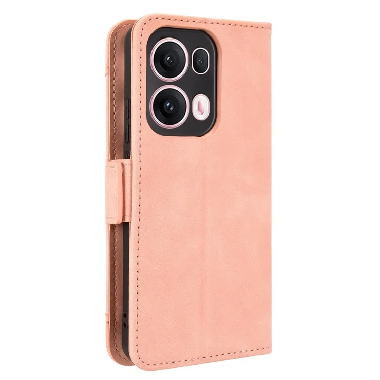 Per Oppo Reno13 Pro 5G Custodia in pelle Portafoglio Cover con più slot per schede - Rosa