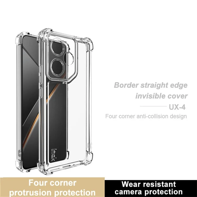 Funda IMAK UX-4 Series para Realme Neo7 5G, marco recto, protección en las cuatro esquinas, cubierta de TPU transparente y a prueba de golpes.