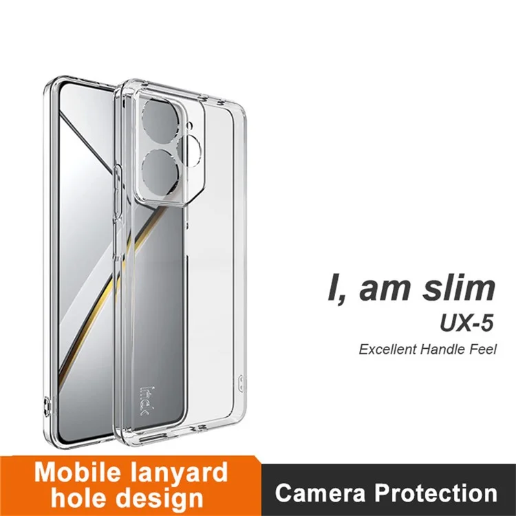 Capa de telefone da série IMAK UX-5 para Realme Neo7 5G, caso à prova de choques, TPU transparente, capa traseira fina.