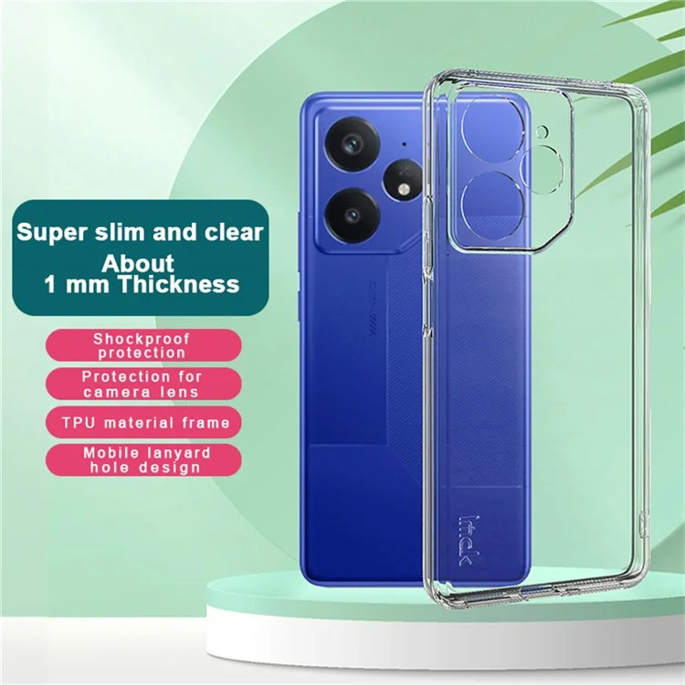 Capa de telefone da série IMAK UX-5 para Realme Neo7 5G, caso à prova de choques, TPU transparente, capa traseira fina.