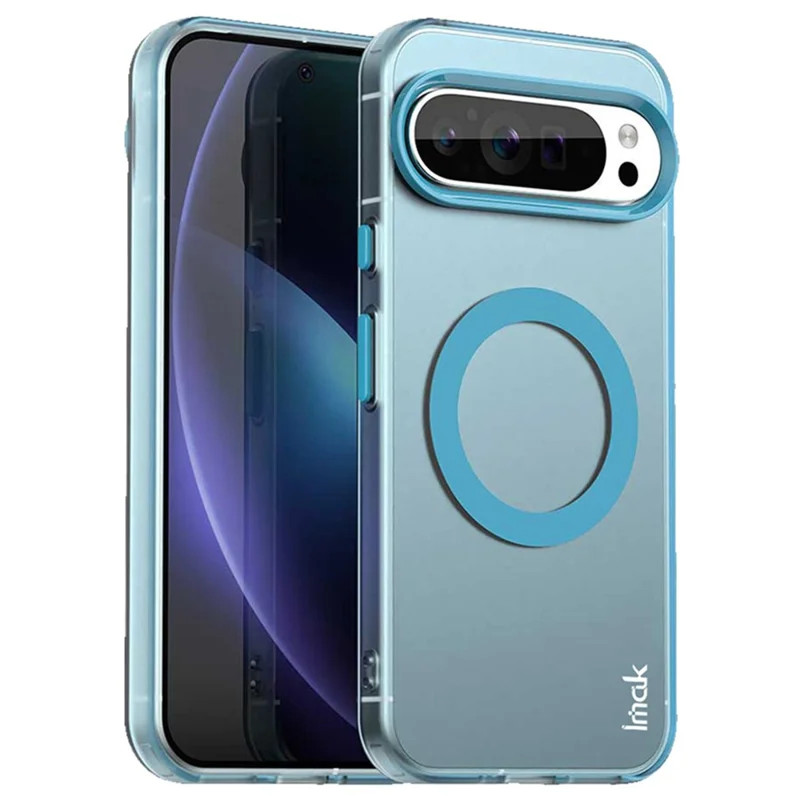 IMAK For Google Pixel 9 Pro XL Magnetic Case Candy Color Anti Drop TPU + PET Back Cover - Blue