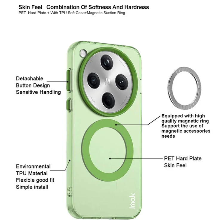 IMAK For Oppo Find X8 5G Case Compatible with MagSafe Candy Color Anti Drop TPU + PET Back Cover - Blue