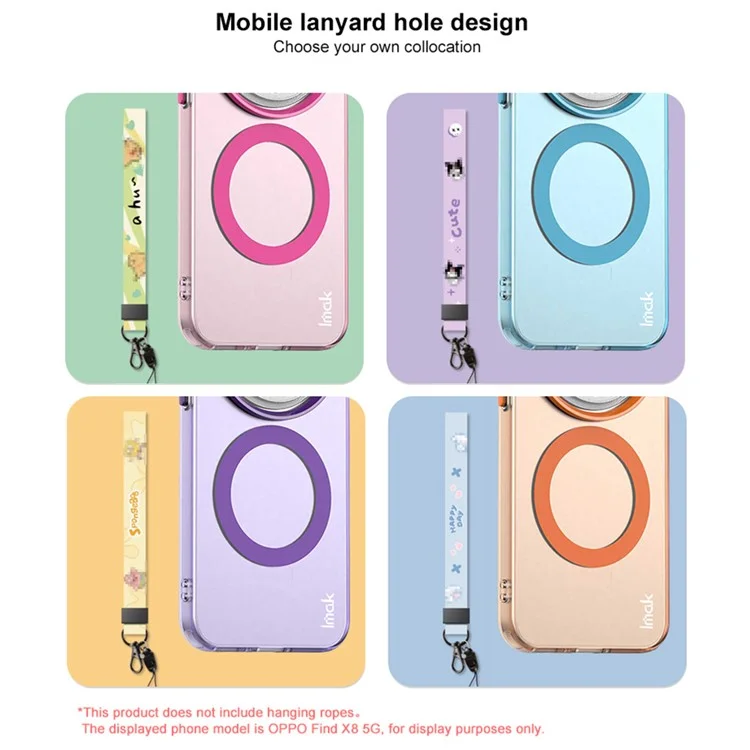 IMAK For Oppo Find X8 5G Case Compatible with MagSafe Candy Color Anti Drop TPU + PET Back Cover - Blue